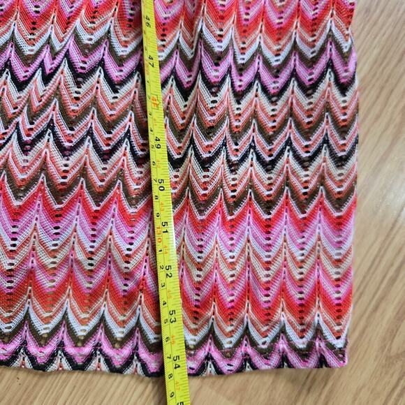 En Saison Womens Open Knit Crotchet Midi Dress Size L Rainbow Beachy Boho Hippie - Picture 12 of 12